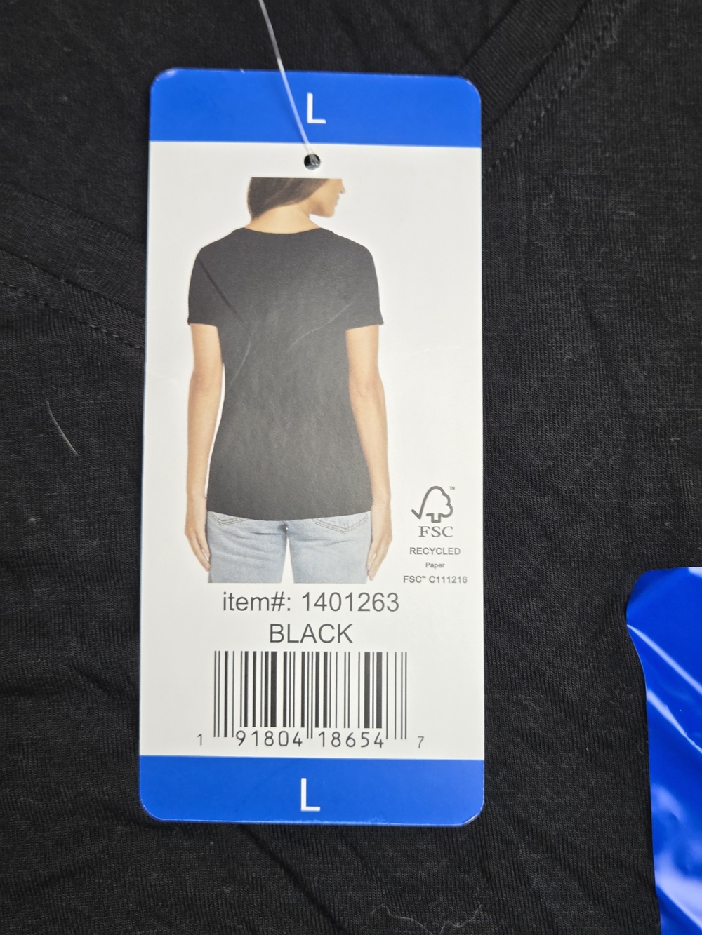 Women’s Black V-Neck Side Tie Tee - Picture 4 of 10